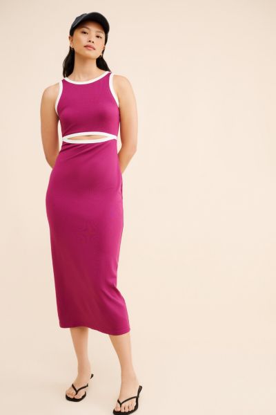 MinkPink Stacy Contrast Bind Midi Dress