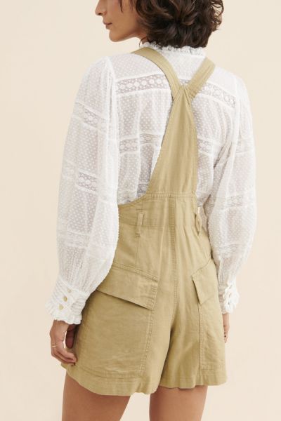 Boho Linen Short Overalls