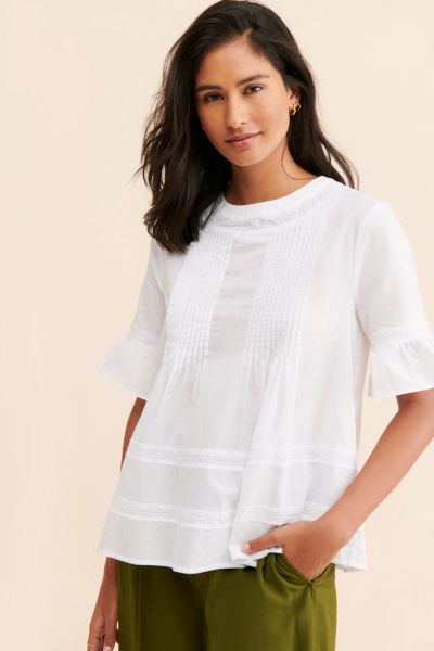 English Factory Boho Pleated Blouse