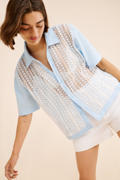 BDG Men's Crochet Lace Shirt