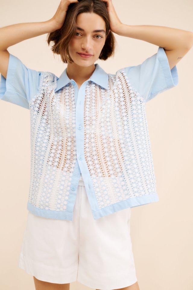 BDG Men's Crochet Lace Shirt #2