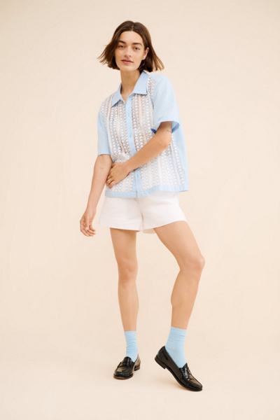 BDG Men's Crochet Lace Shirt