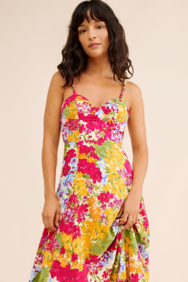 Dress Forum Sleeveless Floral Corset Midi Dress #3