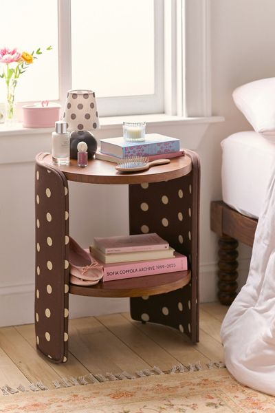 Jane Round Upholstered Storage Nightstand