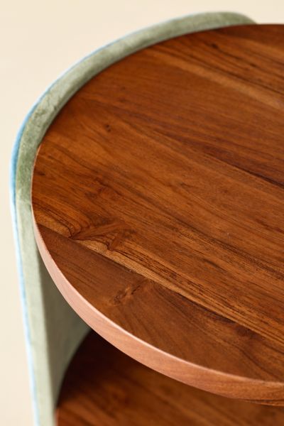 Jane Round Upholstered Storage Nightstand