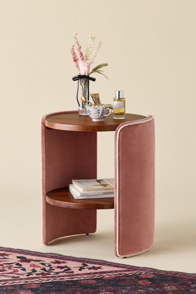 Jane Round Upholstered Storage Nightstand