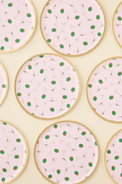 xo, Fetti Martini & Olive Printed Paper Plate Set