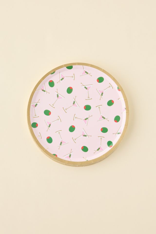 xo, Fetti Martini & Olive Printed Paper Plate Set #2
