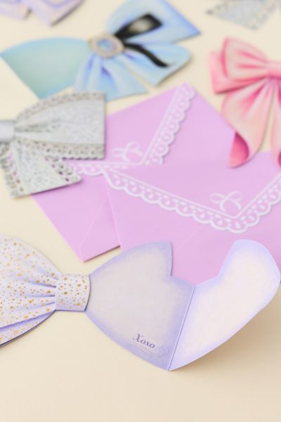 Bow Shaped Greeting Card Set