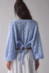 Kimchi Blue Pointelle Knit Tie-Back Cropped Shrug Cardigan