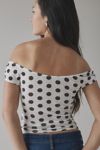 UO Fia Mesh Off-The-Shoulder Crop Top