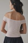 UO Fia Mesh Off-The-Shoulder Crop Top