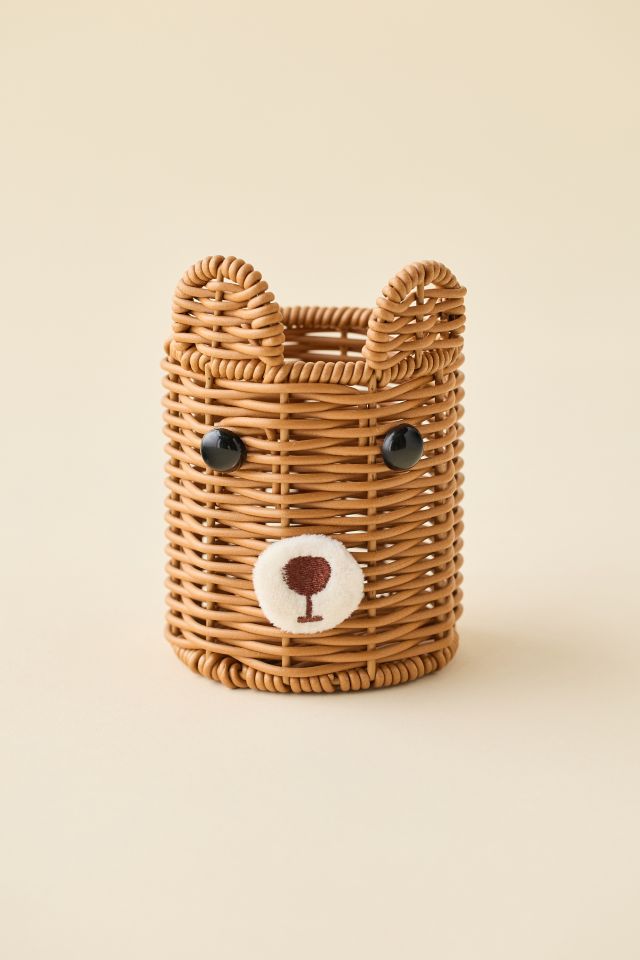 Bear Woven Plastic Pencil Cup #1
