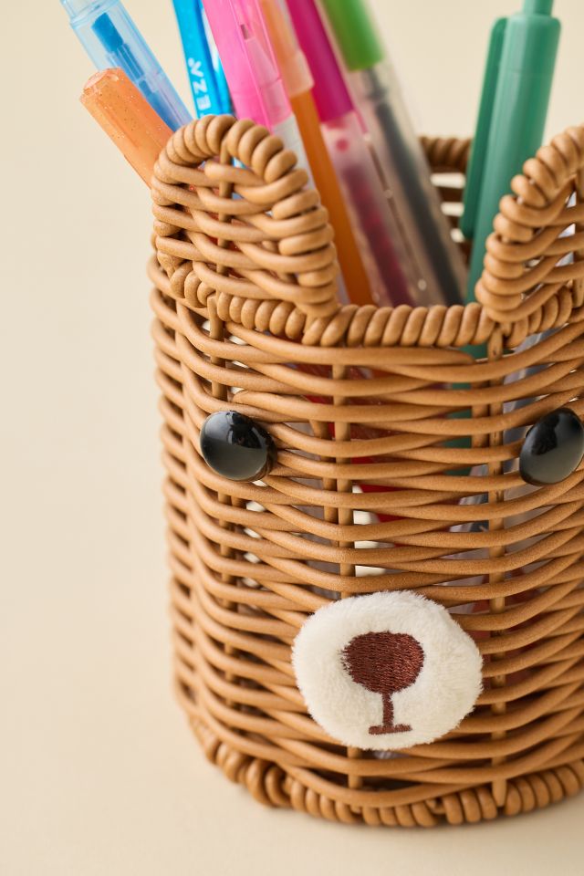 Bear Woven Plastic Pencil Cup #2