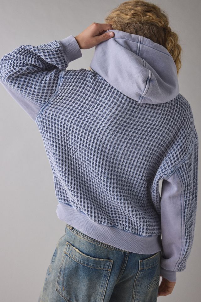 BDG Field Day Waffle Knit Zip-Up Hoodie Sweatshirt #1