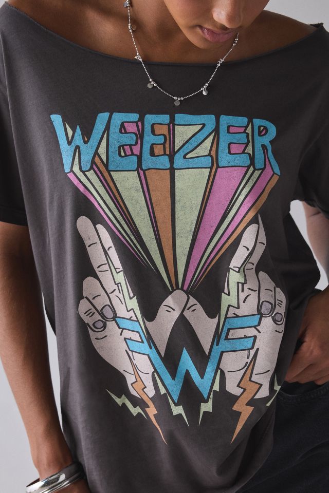 DAY Rock Band Graphic Off-The-Shoulder Oversized Tee #2