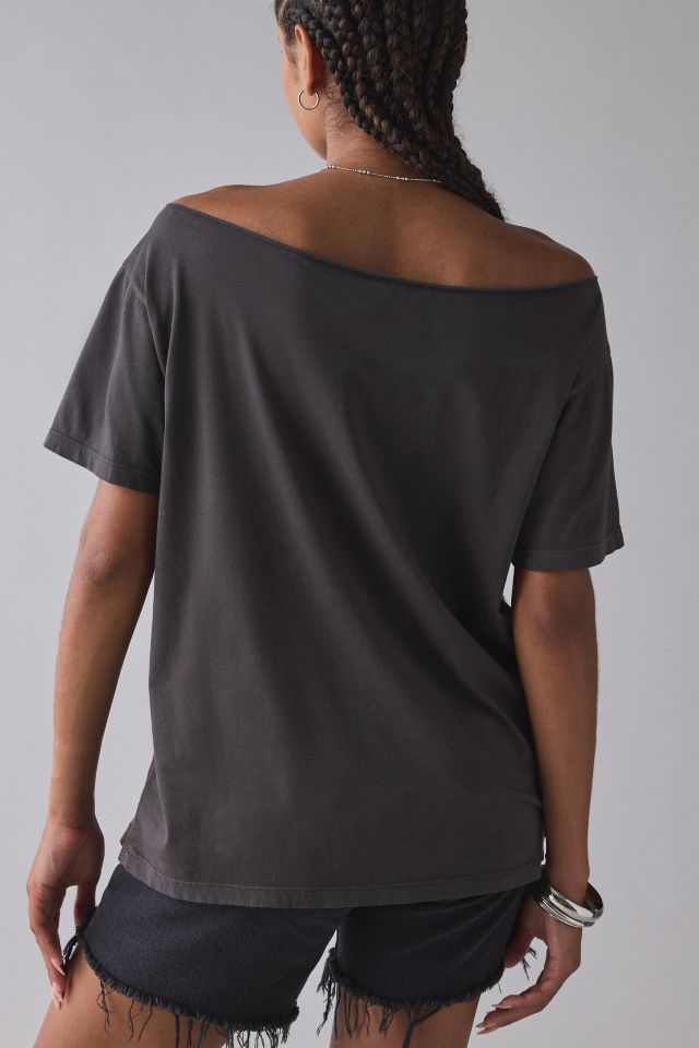 DAY Rock Band Graphic Off-The-Shoulder Oversized Tee #3