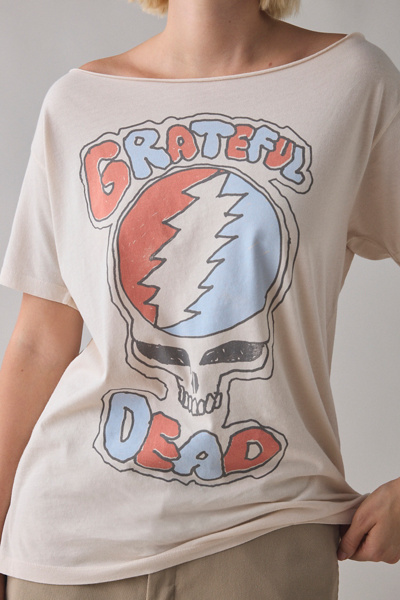 DAY Rock Band Graphic Off-The-Shoulder Oversized Tee