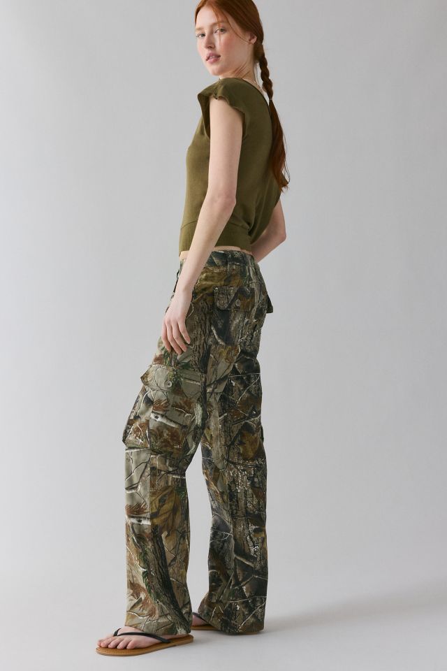 Vintage By UO Tree Camo Pink Waistband Cargo Pant #3