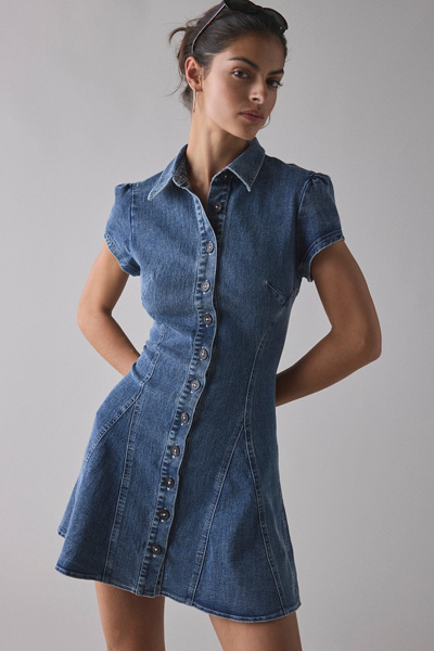 urban outfitters white denim dress White Denim Mini Dress