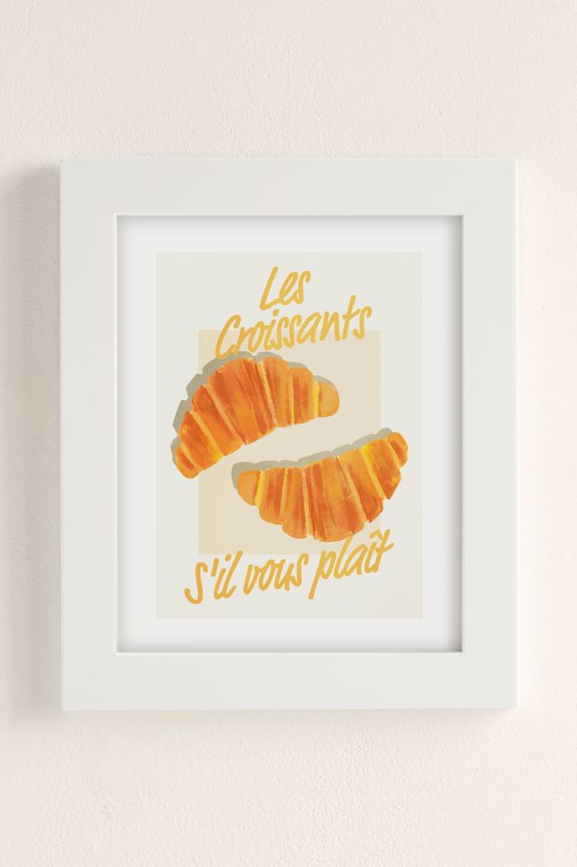 ayeyokp Croissants: Vintage Retro French Brunch Art Print #1