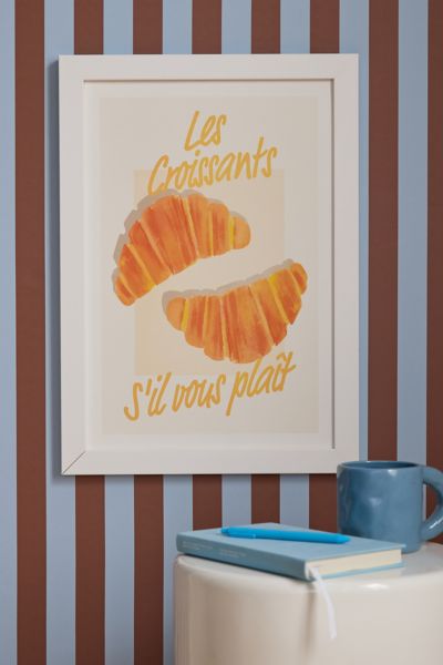 ayeyokp Croissants: Vintage Retro French Brunch Art Print