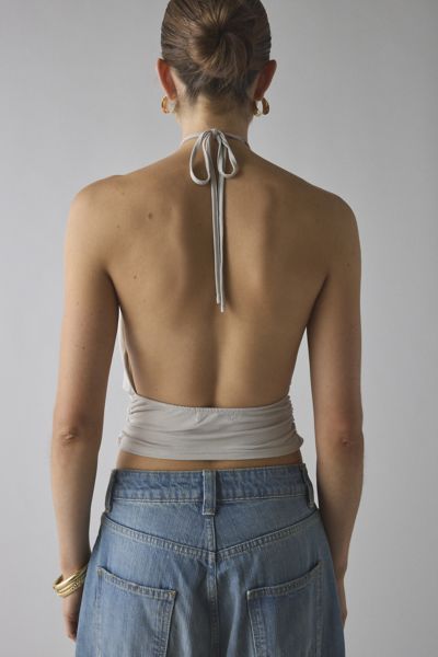 Motel Karise O-Ring Y-Neck Halter Plunge Crop Top