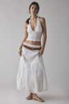 Motel Cosimo Jacquard Semi-Sheer Lace Cropped Halter Top