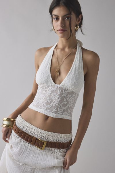 UO Summer O-Ring Y-Neck Cropped Halter Top | Urban Outfitters