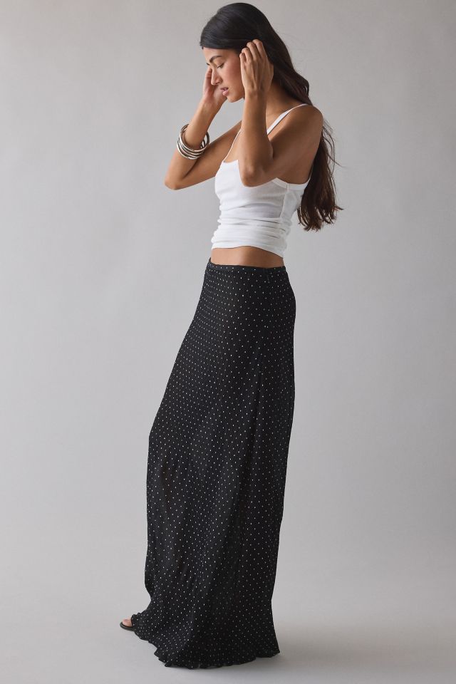 Lioness Ford Onyx Polka Dot Semi-Sheer Mesh Maxi Skirt #2