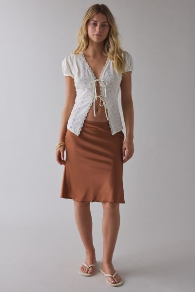 UO Jacquard Satin Midi Skirt | Urban Outfitters