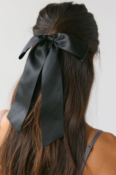 Drapey Satin Hair Bow Barrette Product Page