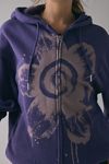 BDG Dusty Bleached Flower Graphic Oversized Zip-Up Hoodie Sweatshirt