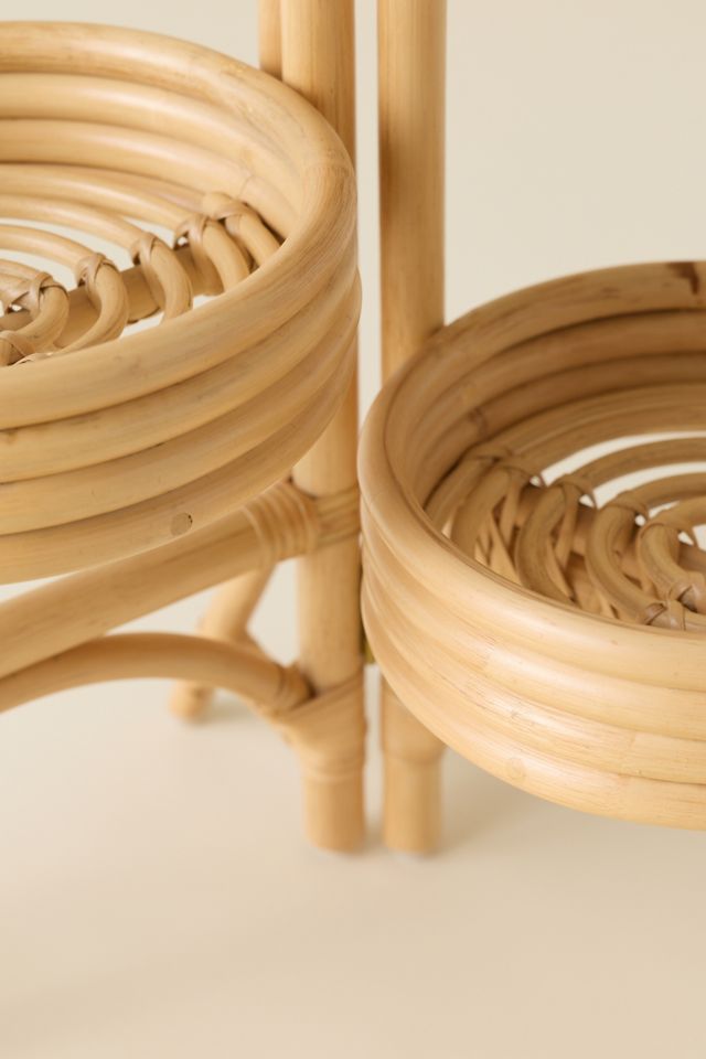 Rattan Tiered Plant Stand