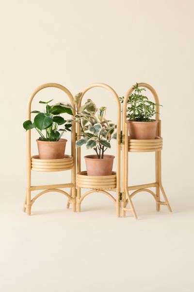 Rattan Tiered Plant Stand