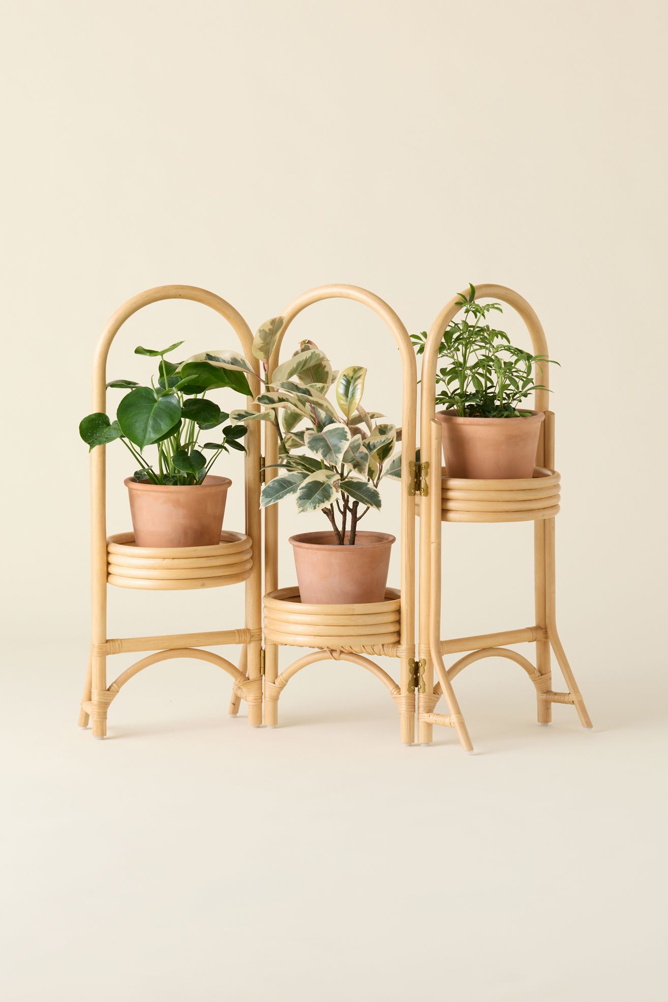 Rattan Tiered Plant Stand - Neutral, ONE SIZE