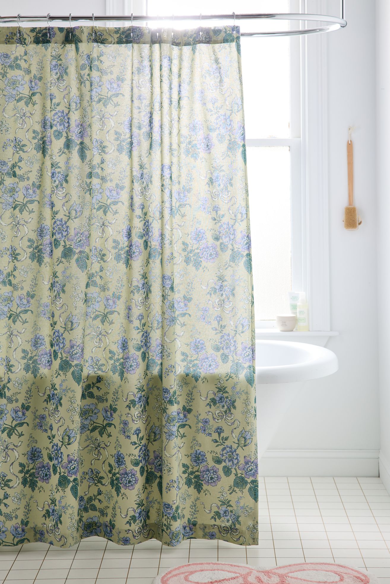 Catlyn Floral Patterned Shower Curtain - Green, Regular, 72X72
