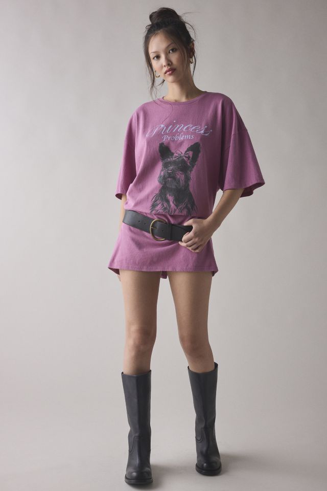 Kimchi Blue Princess Problems Puppy Graphic Oversized T-Shirt Dress #2