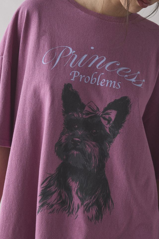 Kimchi Blue Princess Problems Puppy Graphic Oversized T-Shirt Dress #3