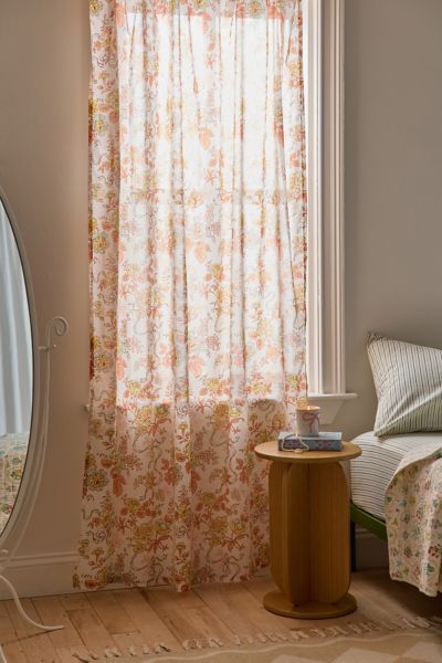 Urban Outfitters Catlyn Floral Patterned Window Panel In Cream At  In Neutral