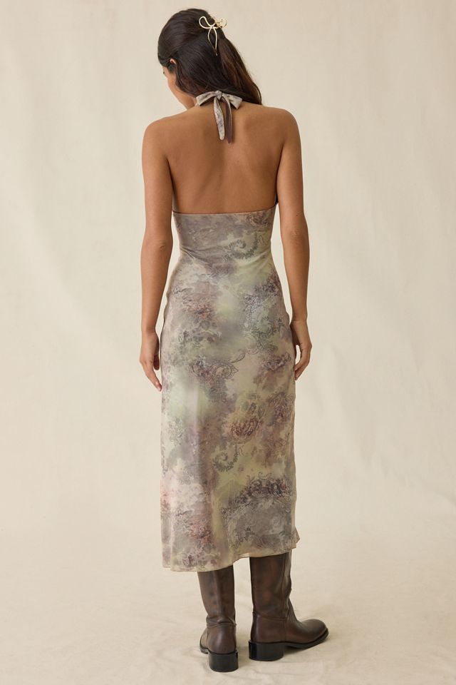 slim fit dress slacks Zaira Ruched Halter Midi Dress main image 1