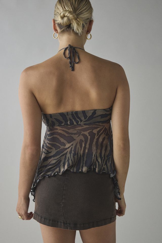 UO Eloise Mesh Convertible Tie Split-Front Tube Top #2