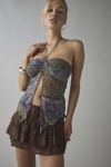 UO Eloise Mesh Convertible Tie Split-Front Tube Top