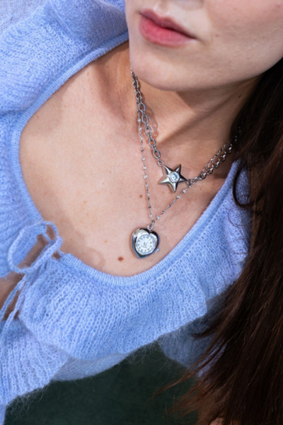 Gemini Jewels 5 Minutes Away Watch Necklace in Silver, Women's at Urban Outfitters