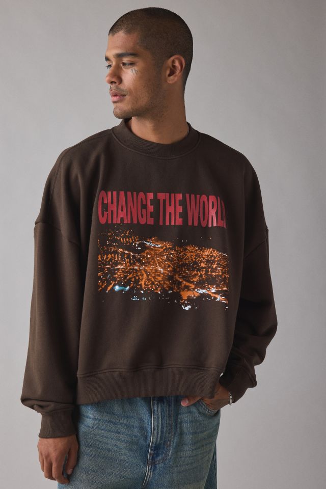Tee Library Change Cropped Crew Neck Sweatshirt #1