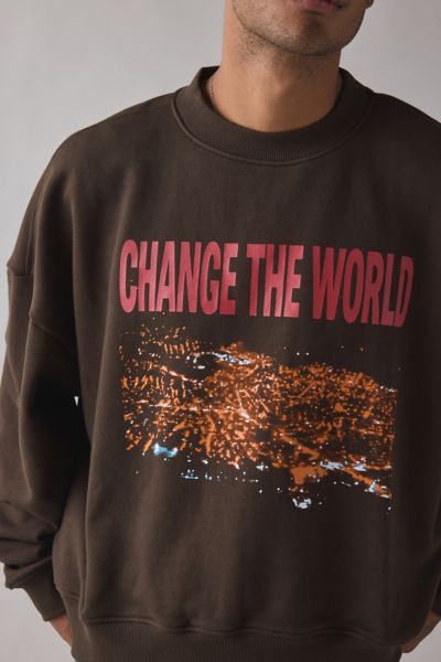 Tee Library Change Cropped Crew Neck Sweatshirt