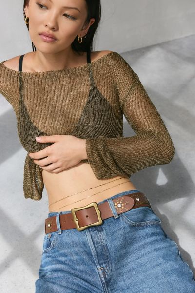 Urban Outfitters Essential Double-strand Belly Chain In Gold, Women's At