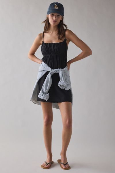 ReMADE By UO Made LA EcoVero™ Linen Babydoll Mini Dress