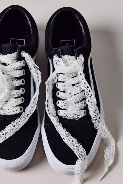 Vans Women's Old Skool Skate Pop Lace Sneaker In Pop Lace Black, Women's At Urban Outfitters In Blue