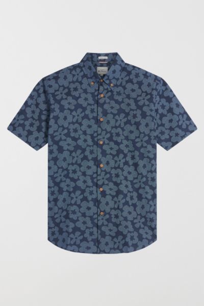 Ben Sherman Stipple Floral Print Short Sleeve Button-Down Shirt